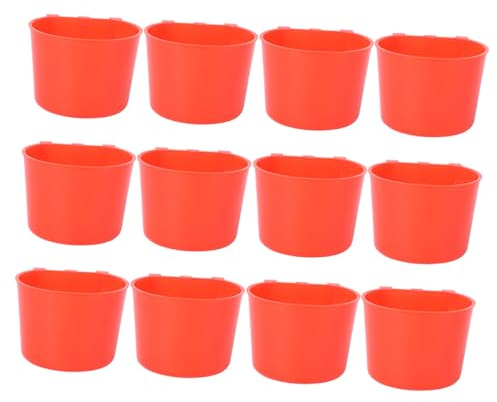 TOGEVAL 12 Piezas Comedero para Pájaros de Resistente Cuencos Anti-derrame para Jaulas Grandes Accesorios para Alimentación y Suministros para Loros y Gorriones