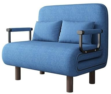 Modern Blå 4-i-1 Kontinersoffa Med 6-Ställs Justerbart Ryggstöd, Trippelvikbar Memory Foam-Soffa & Chaise Longue, Avtagbar & Tvättbar Överdrag För Hemmakontor & Vardagsrum(Blue,120x190)