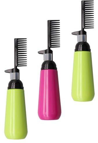 Lurrose Botella Aplicadora para Tinte de Cabello 130 Ml 3 Piezas Peine Incorporado Plástico Ecológico para Raíces Uso Doméstico y Salón Colores Aleatorios Color Aleatorio