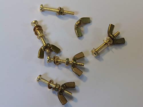 M3X25 BRASS PAN HEAD BOLTS NUTS & WASHERS & WING NUTS PACK 0F 5 BRASS SET SCREWS
