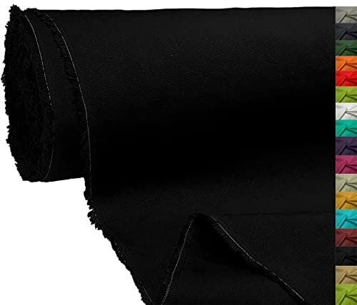 A-Express 100 % bomullsduk tygmaterial klädtillverkning tyg gardinväskor 145 cm bred 250 GSM säljs per meter - 2 meter 200 cm x 145 cm svart