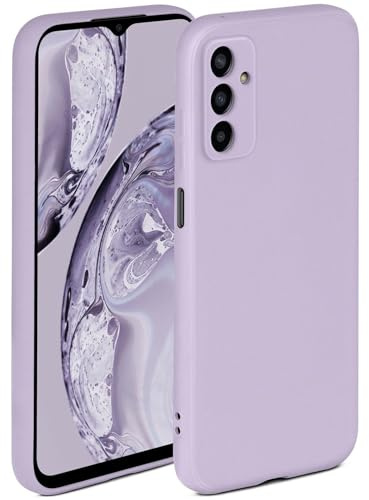 ONEFLOW Mjukt fodral kompatibelt med Samsung Galaxy M13, fodral av silikon, upphöjd kant för skärmskydd, två lager, mjukt mobiltelefonfodral – matt syren