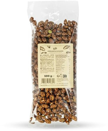 KoRo - Pistacchi tostati al caramello salato 500 g - Pistacchi interi caramellati e tostati con un pizzico di sale - combinazione di dolce e salato - confezione XXL da 500 g
