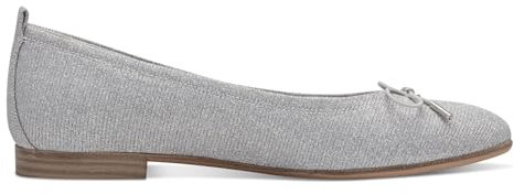Tamaris Damen Klassische Ballerinas, Frauen Flats,Ballerina-Schuhe,Ballett-Schuhe,Ballet-Flats,Ausgehschuhe,Abendschuhe,Silver Glam,38 EU
