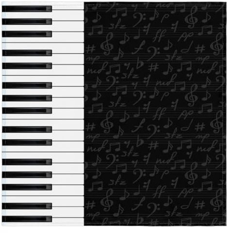 Stoffservietten mit Musik, Klaviertasten, 50,8 x 50,8 cm, Noten, Klaviertuch, Serviette, Set mit 1 waschbaren, wiederverwendbaren Tischservietten für Hochzeiten, Partys, Urlaub, Familienessen