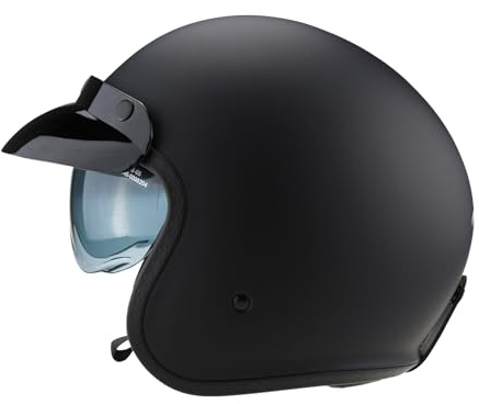 ViPER Motorcycle Helmet with Inner Sun Visor RSV06 Plus Open Face Jet Motorbike Helmets for Adult - Motorbike Rider Road Legal ECE2206 Approved for Cruise Bike Chopper Moped Scooters