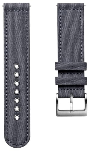 ZULUDIVER Croyde Bracelet de montre en toile, 100 % coton, fermeture rapide, boucle en acier inoxydable, style militaire vintage, convient aux montres de 18 mm, 20 mm, 22 mm, vert kaki, gris, sable,