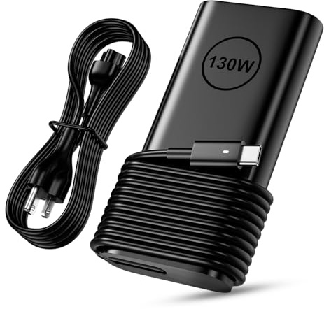 Replacement for Dell 130W Laptop Charger USB C Slim Adapter - Precision 5560 3560 5540 5570 5550 3561 5510 5520 XPS 17 15 7590 9700 9500 9510 Latitude 7410 7310 7210 Type C Computer AC Power Cord 6ft