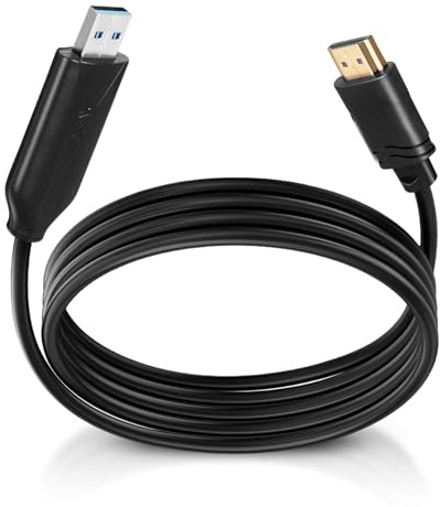 YUWJOOWEE USB zu HDMI Adapter, USB 3.0/2.0 auf Hdmi Kabel 1.5m, HD 1080P Video Grafikkabel Konverter für PC, Laptop HDTV TV, Kompatibel mit Windows XP/10/8/7