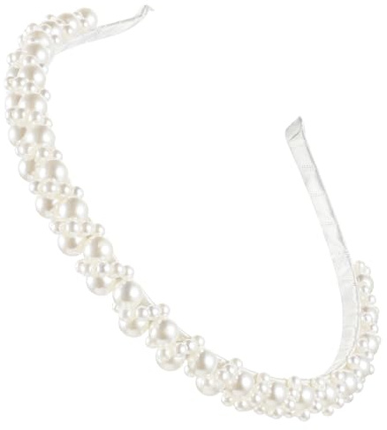 Sorcristy Diademas de perlas blancas para mujeres y niñas, accesorios para el cabello de perlas sintéticas, tocados para el pelo de novia, diadema Ashion para novia de boda