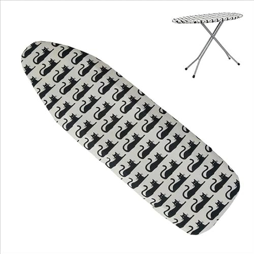 Premier Housewares Cat Ironing Board Cover | Stylish Black and White Cat Pattern | Easy to Install with Snug Fit | Perfect for Cat Lovers and Home Decor