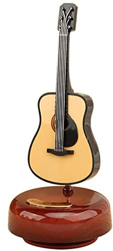 Guaber Caja de música para violín con base musical giratoria, instrumento de arte creativo en miniatura, para niños y niñas, caja de música giratoria de cumpleaños