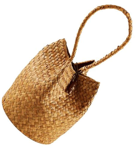 BESTonZON Borse di Paglia Estive da Spiaggia per Donna Design Rustico, Borsa Intrecciata in Alghe Riutilizzabile e Multiuso per Shopping e Appuntamenti