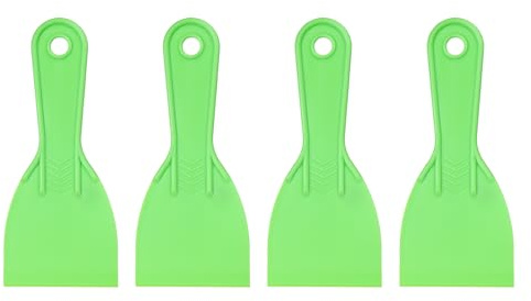 QUARKZMAN 4pcs Spatule À Enduit 2.95 Couteaux À Enduit En Plastique Souple Jetables Outil De Nettoyage Étaleur De Peinture Pour Réparation De Peinture, Reboucheur, Rénovation, Vert
