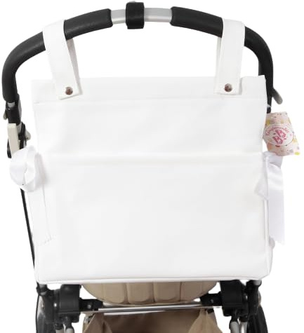 Danielstore Bolso Talega para Carro de Bebé – Organizador Universal Impermeable, Ligero y Resistente, Bolsa Maternal para Paseo y Viaje Compatible con Silla de Paseo Blanco