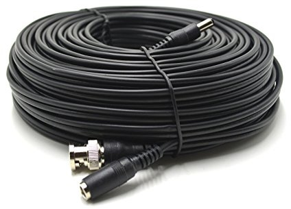 SSL Satellites 1m Black RG59 + Power Copper BNC Video and DC Power Cable Lead For CCTV Video Security Camera Surveillance & DVR Kits