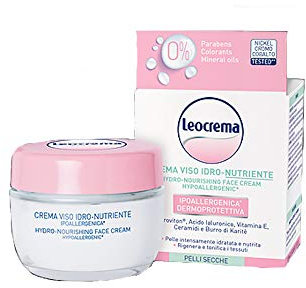 LEOCREMA Hydratierende Gesichtscreme Hypo-Allergiker ohne Parabene, normale Haut mit Hyalursäure Vitamin und 50 ml