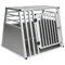 EUGAD Hundetransportbox Aluminium, Autotransportboxen für große/mittlere Hunde Katze 80x65x65cm Kofferraum Transportbox Hundebox für Auto Zuhause Reise, Leicht zu reinigen und Stabil