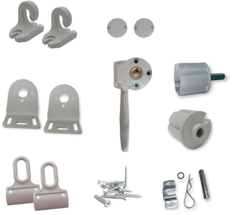 TENDAGGIMANIA Kit Accessori Tende da Sole Tenda a Rullo per Esterni a Caduta Colore Grigio 7035 - Ricambi tempotest Tende da Sole per Esterno per Rullo Diametro 60 MM