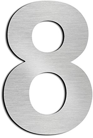nanlyiau 4in/10.2cm Numeri civici Numero di acciaio Numero civico esterno in Solido Acciaio Inossidabile 304,Aspetto Fluttuante(4in 8)