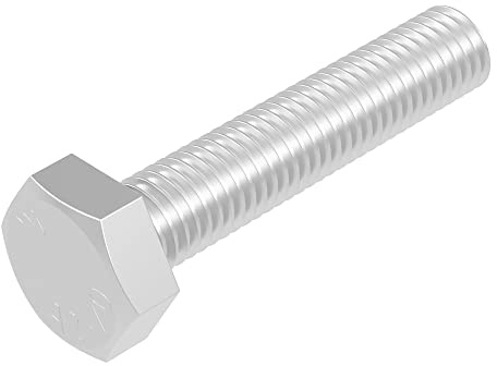 Tornillo de cabeza hexagonal SECCARO M8 x 40 mm, acero inoxidable V2A VA A2, DIN 933 / ISO 4017, cabeza hexagonal, 20 piezas
