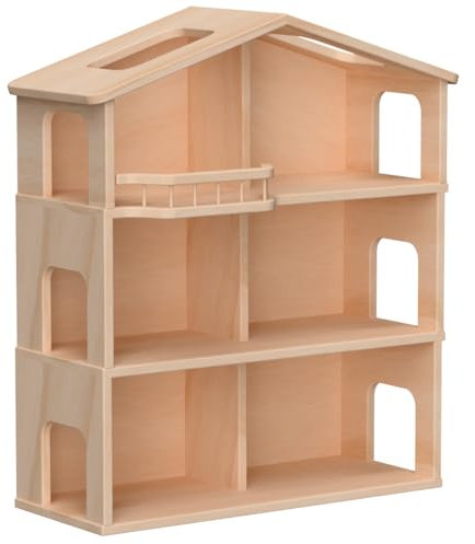 Puppenhaus 3-stöckig | Kinder-Holz-Puppenstube | Puppen-Spielzeug | 5032