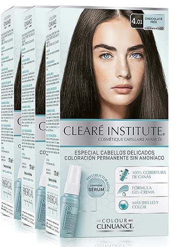 Clinuance | Permanente Coloration ohne Ammoniak | Empfindliches Haar | 4.01 Kalte Schokolade | 170ml (x3)