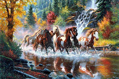ZCXBHD Pferd Im Wald - Puzzles Erwachsene 1000 Stück Lernspielzeug Home Decoration Geschenke -75x50cm