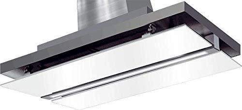 Kaiser 1047 Premium Dunstabzugshaube Deckenhaube 100cm, 1250m³/h,Weißglas Edelstahl, Abzugshaube,Dunstabzugshaube Einbau,Inkluisve Fernbedienung,Ablufthaube, Umlufthaube,Inklusive Umluftset