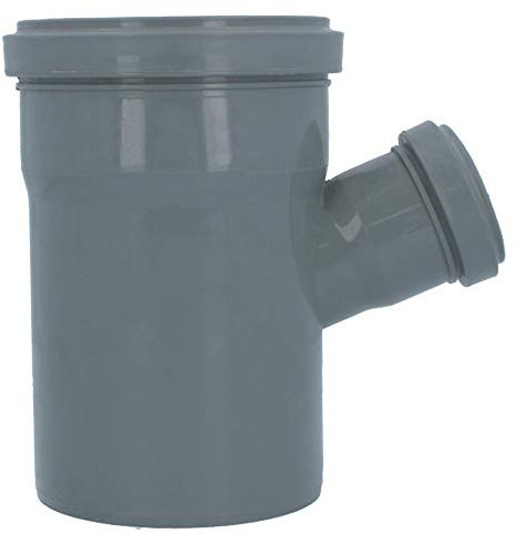 HT Rohr Abzweig Ø DN 110 x 50 mm Grau T-Stück Winkel 67° | Abwasser Winkel Kunststoff Abflussrohr Kunststoffabzweig PVC PP Doppelabzweig Verbindung Anschlussstück
