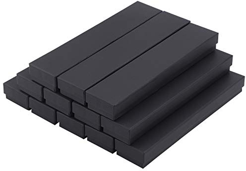 12 Pcs Boîte à Bijoux Carré Carton Anneaux Boîtes Bijoux Carton Papier Boîte-Cadeau de Détail pour Colliers Anniversaires Mariages Fête Festivals Anniversaires 22x4.5x2.5cm