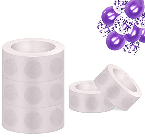 500 Pezzi Palloncini Colla Punti, Adesivi Biadesivi Trasparenti, Nastro Adesivo Rimovibile a Punti, Nastro Biadesivo Per Decorazioni Per Feste, Diametro 10 mm (5 Rotoli)