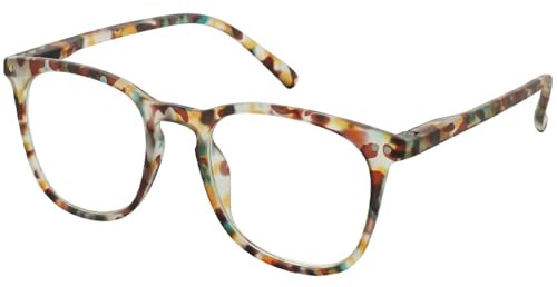 JiSoo Gafas de lectura Lectores de diseñador para mujeres/hombres,Gafas de lectura para damas con bisagra de resorte, A-multicolor