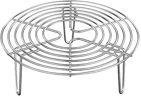 SDFF Griglia per Cottura a Vapore in Acciaio Inox, Griglia di Raffreddamento Rotonda, Cremagliera del Vapore della Cucina, Supporto per Cottura a Vapore, per Cucinare Il Cibo (Argento)