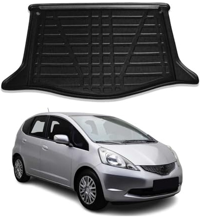 OMAC Kofferraumwanne Laderaumwanne kompatibel mit Honda Jazz 2009-2014 Gummi TPE Schwarz