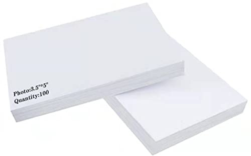 CANLENPK Glänzendes Fotopapier, Packung mit 100 Blatt Inkjet-, Laser-Fotopapier, hochwertiges hochglänzendes weißes, Fotodruckerpapier (8,9 x 12,7cm/3,5 x 5 Zoll)