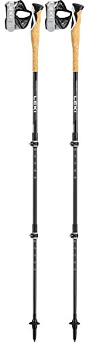 LEKI Cross Trail Lite Carbon Stöcke, Black-White-naturalcarbon, 100-135cm