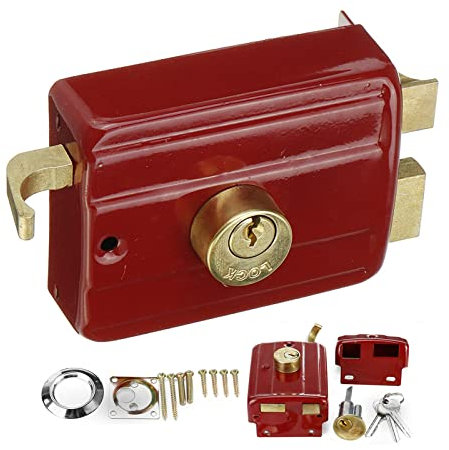 Traditional Nightlatch, High Security Door Lock for Additional Home Security, Internal Door Lock with Key, Front Wooden Door and Gate Lock with 3 Keys.