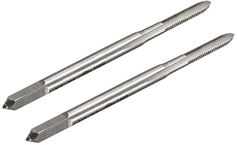 QUARKZMAN M2 Métrica Rosca Fresado Machos x 2uds H2 Recto Flautas Máquina Macho para Rosca Reparación, [Alta Velocidad Acero, Sin Recubrimiento]