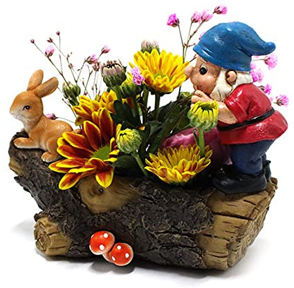 MISNODE - Maceta de Resina para Suculentas, Macetas de Jardín, Orificio de Drenaje, Base Ancha Y Grande, Duradera, Ligera, Suculentas, Decoración de Arte para Jardín Y Hogar
