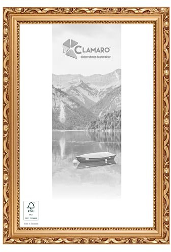 CLAMARO 'KARL' Bilderrahmen Antik 70x100 Massivholz | Bronze | Shabby Chic Vintage Barock | Holzrahmen inkl. Acrylglas, Rückwand, Aufhänger (Querformat & Hochformat)
