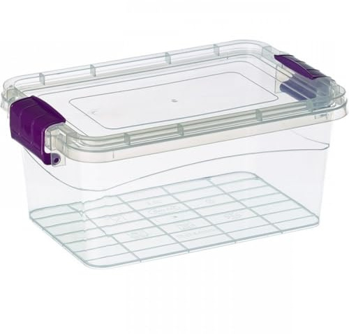 Rectangular Plastic Clip-on Lid Stackable 30L Food Storage Box UK (30L, 49cm x 22cm x 34cm)