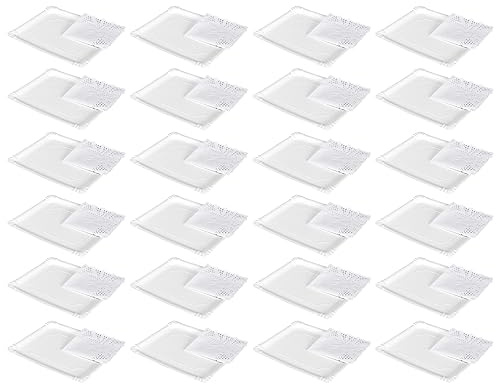 AC - Pack de 24 Bandejas con blonda Rectangular - Especial para Fiestas o Celebraciones - Material reciclable - 25 x 34 cm - Color Blanco