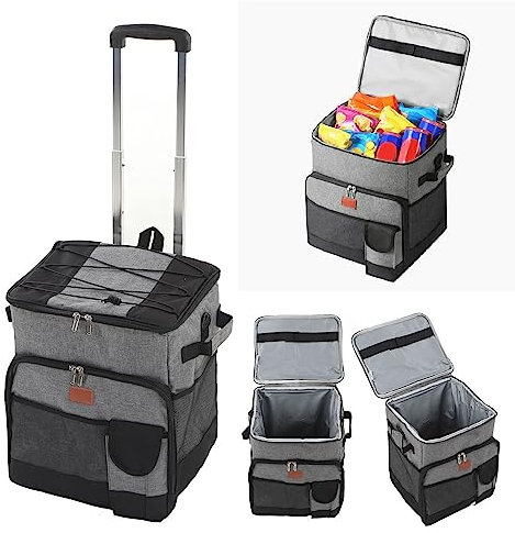 banapoy Nevera con Ruedas,35L Tela Oxford Impermeable Mochila Nevera Aislante para Playa Camping Patio Viajes Barbacoa Al Aire Bolsa Nevera Portátil Blanda con Asa,Trolley Box,banapoyar2fbxydi6