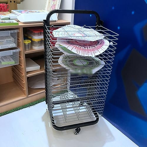 Kunst-Trockenständer For Klassenzimmer, Mobiles Kunst-Aufbewahrungsregal Aus Metall Mit 25 Flexiblen Regalen, Kunst-Organizer For Kinder, Kunststudios, Präsentationsständer Zur Aufbewahrung Von Kunstw