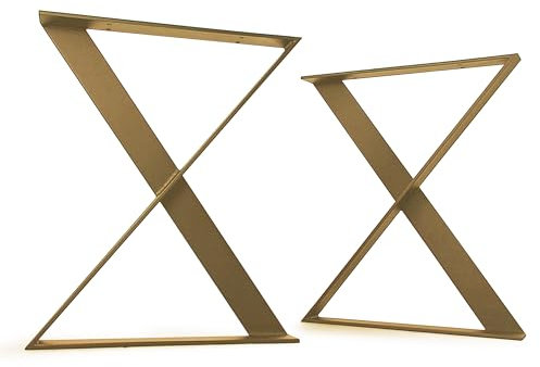 modernLOFTart Tischbeine Metall Tischkufen 2 Stück in Z Form - Tischgestell Metall aus 1cm Dickem Flachstahl Gefertigt - Tischfüße für Esstisch, Schreibtischbeine, Konferenztisch Füße