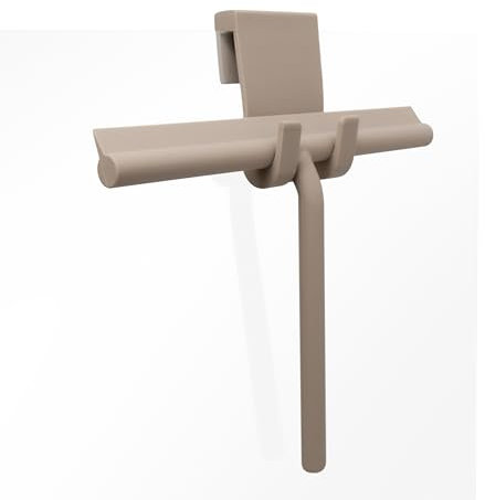 Tergivetro Doccia Silicone Tortora – Versatile Tergi Vetro per Doccia con Gancio –Pulisci Vetri Doccia, Bagno, Finestre – Asciuga Vetri e Tira Acqua per Doccia – Accessori Doccia Senza Forare