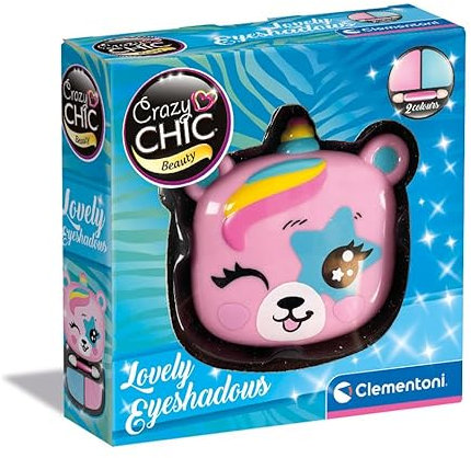 Clementoni Crazy Chic - Lovely Eyeshadows Orso, Trucchi per Bambini 6+ Anni, Trousse Portatile con Ombretti Lavabili con Acqua e Applicatore, Idea Regalo Collezionabile, 18820