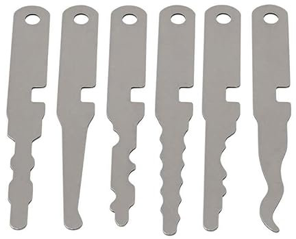 Multipick Dietrich Taschenmesser Klingen Set [6 Klingen] - Lockpicking Set im Taschenmesserformat für Profi & Anfänger - Picking Tool - Handliches Schlüsseldienst Werkzeug