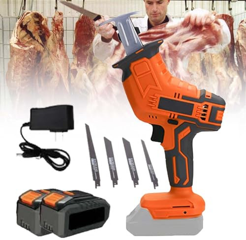 MoRfiL Bone Saw Machine,Cordless Electric Bone Saw, Electric Reciprocating Saws,Hacksaw Handheld Cordless Tools,Cutting Meat/Bones/Metal/Wood/Pvc,B